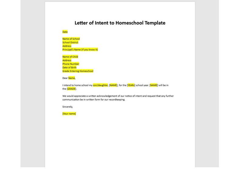 Homeschool Letter of Intent - Every Little Thing You Need to Know