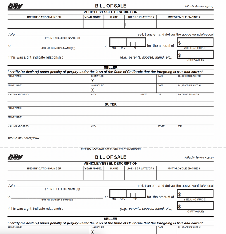 The Golden State Bike Proof Of Sale Layout